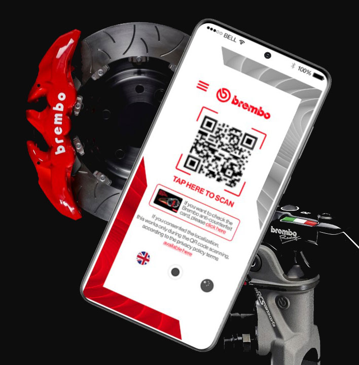 The Brembo App that checks if products are original or not